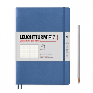 Leuchtturm A5 medium muted colours denim dotted softcover notebook