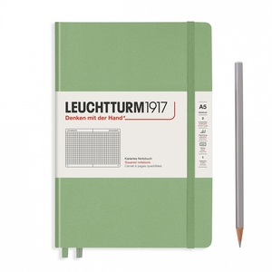 Leuchtturm A5 medium muted colours sage squared hardcover notebook