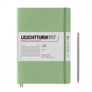 Leuchtturm A5 medium muted colours sage squared softcover notebook