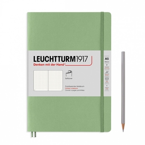 Leuchtturm A5 medium muted colours sage dotted softcover notebook