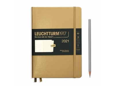Leuchtturm Week Planner + Notebook Medium Gold agenda 2021