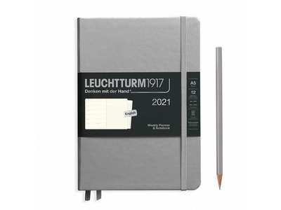 Leuchtturm Week Planner + Notebook Medium Silver agenda 2021