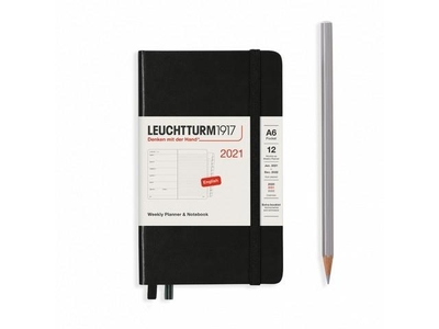Leuchtturm Week Planner + Notebook Pocket Black agenda 2021