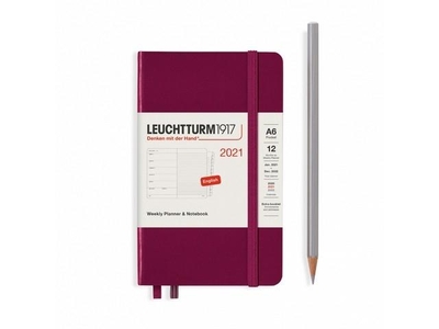 Leuchtturm Week Planner + Notebook Pocket Port Red agenda 2021