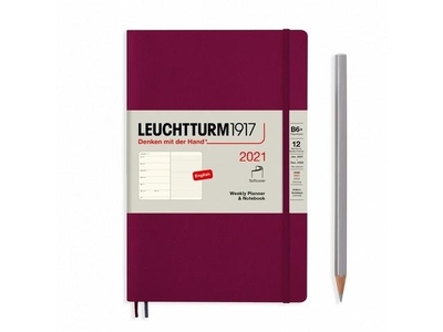 Leuchtturm Week Planner + Notebook Softcover Paperback  Port Red agenda 2021