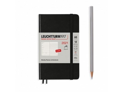 Leuchtturm Week Planner + Notebook Softcover Pocket Black agenda 2021