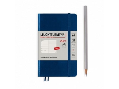 Leuchtturm Week Planner + Notebook Softcover Pocket Navy agenda 2021