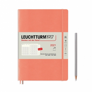 Leuchtturm Montly Planner + Notebook Softcover B5 Bellini 16 maanden 2020-2021
