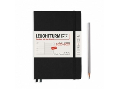Leuchtturm Weekly Planner & Notebook A5 Medium Black 18 maanden 2020-2021