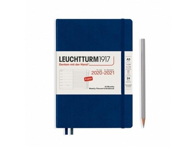 Leuchtturm Weekly Planner & Notebook A5 Medium Navy 18 maanden 2020-2021