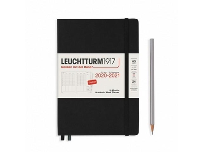 Leuchtturm Academic Week Planner A5 Medium Black 18 maanden 2020-2021