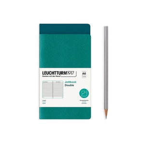 Leuchtturm A6 Double Pocket Jottbook Softcover Emerald/Pacific Green Ruled Notebook