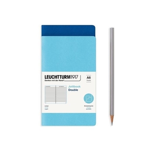 Leuchtturm A6 Double Pocket Jottbook Softcover Ice Blue/Royal Blue Ruled Notebook