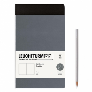Leuchtturm A5 Double Medium Jottbook Softcover Black/Anthracite Plain Notebook