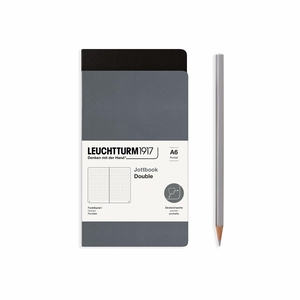Leuchtturm A6 Double Pocket Jottbook Softcover Black/Anthracite Dotted Notebook