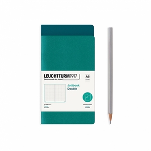 Leuchtturm A6 Double Pocket Jottbook Softcover Emerald/Pacific Green Dotted Notebook