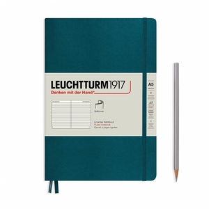 Leuchtturm A5 Medium Softcover Pacific Green Ruled Notebook