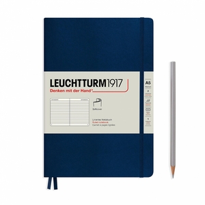 Leuchtturm A5 Medium Softcover Navy Ruled Notebook