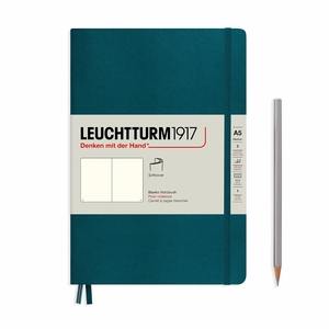 Leuchtturm A5 Medium Softcover Pacific Green Plain Notebook