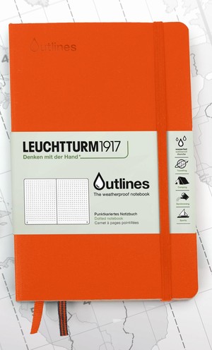 Leuchtturm B6+ Outlines Signal Orange Dotted Flexcover Notebook