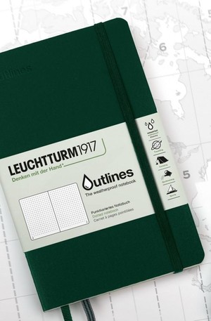 Leuchtturm B6+ Outlines Walden Green Dotted Flexcover Notebook