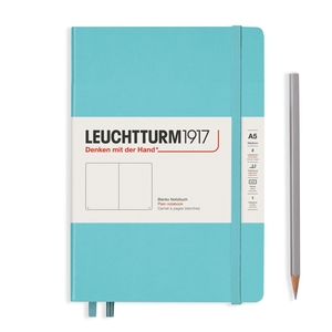 Leuchtturm Rising Colours A5 Medium Hardcover Aquamarine Plain Notebook