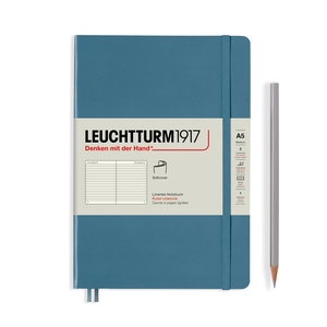 Leuchtturm Rising Colours A5 Medium Softcover Stone Blue Ruled Notebook