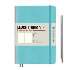 Leuchtturm Rising Colours A5 Medium Softcover Aquamarine Plain Notebook
