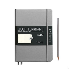 Leuchtturm Weekly Planner + Notebook Medium A5 Silver Agenda 2022