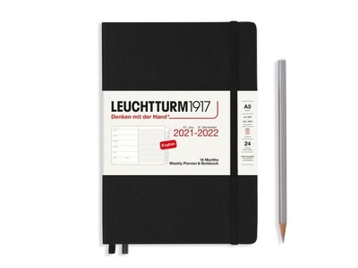 Leuchtturm Weekly Planner & Notebook A5 Medium Black 18 maanden 2021 - 2022