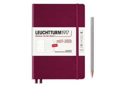 Leuchtturm Weekly Planner & Notebook A5 Medium Port Red 18 maanden 2021- 2022