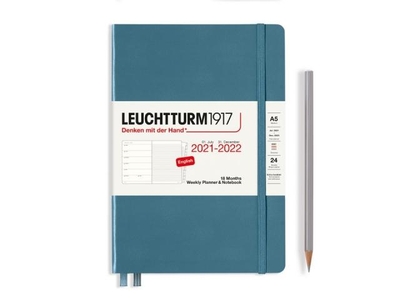 Leuchtturm Weekly Planner & Notebook A5 Medium Stone Blue 18 maanden 2021 - 20221