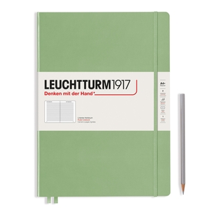 Leuchtturm B6+ sage ruled slim softcover notebook