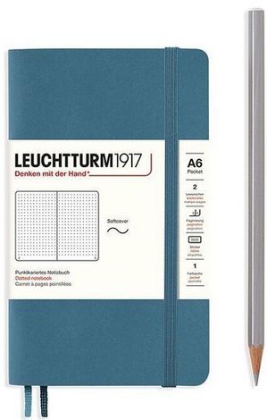 Leuchtturm A6 Pocket Stone Blue Dotted Softcover Notebook
