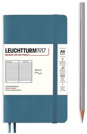 Leuchtturm A6 Pocket Stone Blue Ruled Softcover Notebook