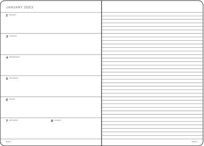 Leuchtturm Weekly Planner + Notebook A5 Medium Black Hardcover 18M 2022-2023