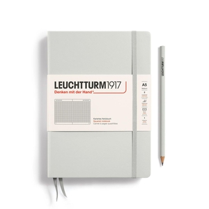 Leuchtturm A5 Medium Hardcover Light Grey Squared Notebook