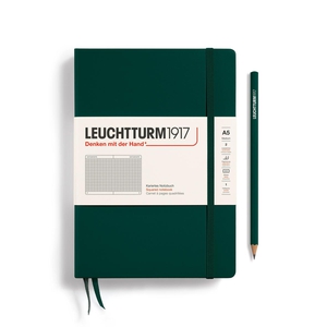 Leuchtturm A5 Medium Hardcover Forest Green Squared Notebook