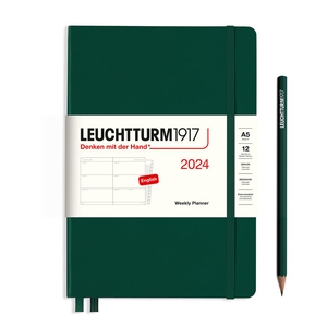 Leuchtturm Weekly Planner A5 Medium Forest Green Agenda 2024