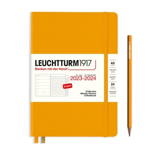 Leuchtturm Weekly Planner + Notebook A5 Medium Rising Sun Hardcover 18M 2023-2024