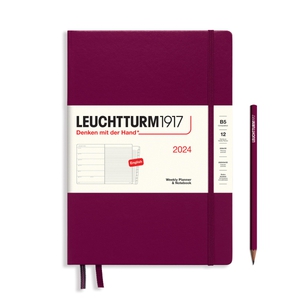 Leuchtturm Weekly Planner & Notebook Composition B5 Port Red Agenda 2024