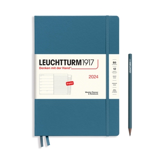 Leuchtturm Weekly Planner & Notebook Composition B5 Stone Blue Agenda 2024