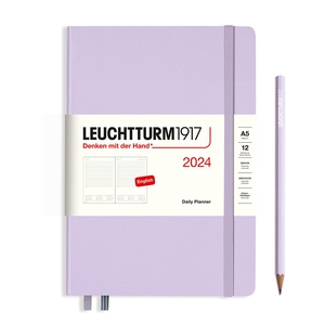 Leuchtturm Daily Planner Medium A5 Lilac Agenda 2024
