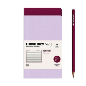 Leuchtturm A5 Double Medium Jottbook Softcover Port Red Red/Lilac Dotted Notebook