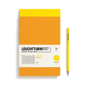 Leuchtturm A5 Double Medium Jottbook Softcover Yellow/ Rising Sun Ruled Notebook