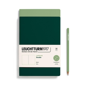 Leuchtturm A5 Double Medium Jottbook Softcover Sage/Forest Green Plain Notebook
