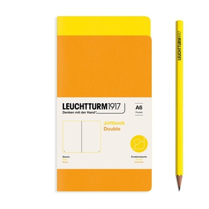 Leuchtturm A6 Double Pocket Jottbook Softcover Yellow/Rising Sun Plain Notebook