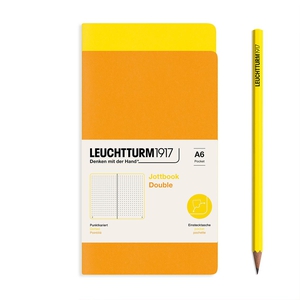 Leuchtturm A6 Double Pocket Jottbook Softcover Yellow/Rising Sun Dotted Notebook