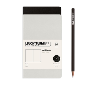 Leuchtturm A6 Double Pocket Jottbook Softcover Grey/Black Plain Notebook