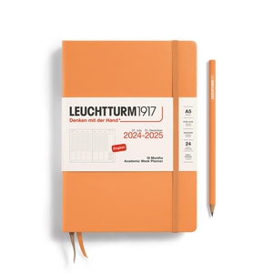 Leuchtturm Academic Week Planner A5 Medium Apricot Hardcover 18M 2024-2025